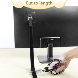 HMOKGRT 4 Pack Cut to Length TV Safety Straps for Flat Screen, No-Drill Adjustable Anti-Tip Earthquake Straps for TV and Furniture，Including 1in*16ft Hook and Loop Straps with 8 Adhesive Anchors