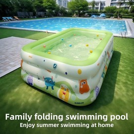 Kids Outdoor Play Portable Large Inflatable Cartoon Monster Swimming Pool for Backyard Summer Fun for Adults and Youngsters - Color: 150 cm