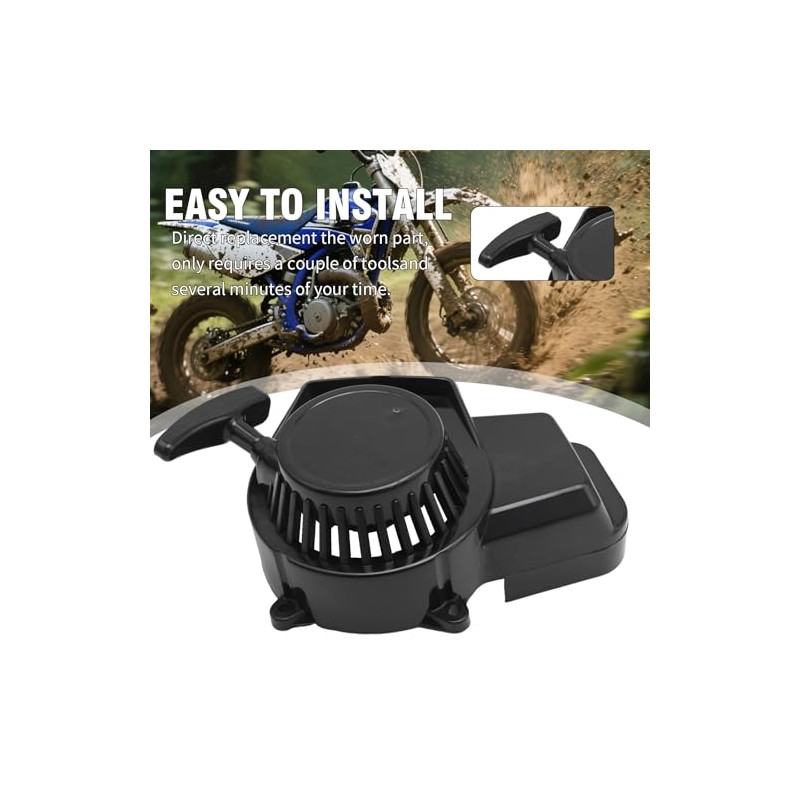 Black Recoil Pull Starter Motorcycle Engine Recoil Starter Replacement for