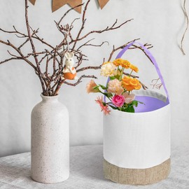 Fonowx Basket Bucket Shopping Bag Easter Bucket Bag Easter Decor Handbag Storage Tote Shopping Bag Easter Basket Party Favor Children Purple