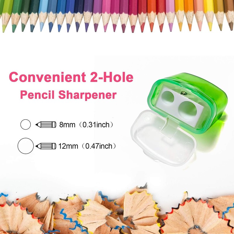 Coideal Coloured Pencil Sharpener Handheld, 24 Pcs Small Manual Canister
