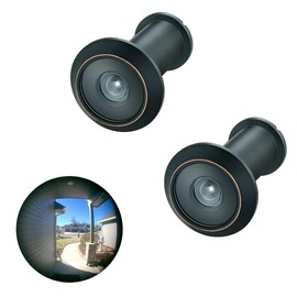 TOGU TG3016NG-CBC UL Listed Solid Brass HD Glass Lens 220-degree Door Viewer Peephole for 1-3/8" to 2-1/6" Doors, Classic Matte Black Finish,2 Sets