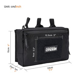 EXCELLENT ELITE SPANKER Tactical Admin Pouch with Mag Pouch Molle Utility Organizer Tool Bag Military Medical Bag(BLK)