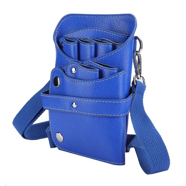 Scissor Bag Holster with Belt for Hairdressers, Portable Hairdressing Scissors Waist Bag, Storage Bag for Hair Clipper Comb Tools for Hairdressers, Hairdressers in Salon (Blue)