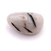 White Tourmalinated Quartz Medium Crystal Tumbled Stone - 1 Pc