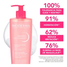Bioderma Sensibio Gel Moussant, Gel Micelar Limpiador, 500ml