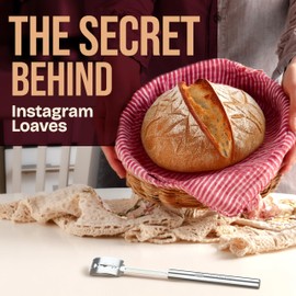 Superbaking Bread Lame - Sourdough Scoring Tool with 5 Replacement Blades - Baking Supplies for Home Bakers - Sourdough Razor Scorer - Bread Making Tools - Gift for Bakers - Stainless Steel Handle