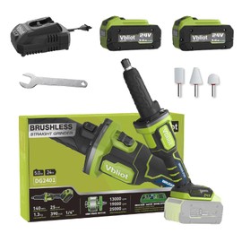 Vbliot Cordless Die Grinder 6mm Collet, Power Die Grinder with 3 Mode Speed, Brushless Straight Grinder for Metal Grindering Polishing Rust removal (DG2401)