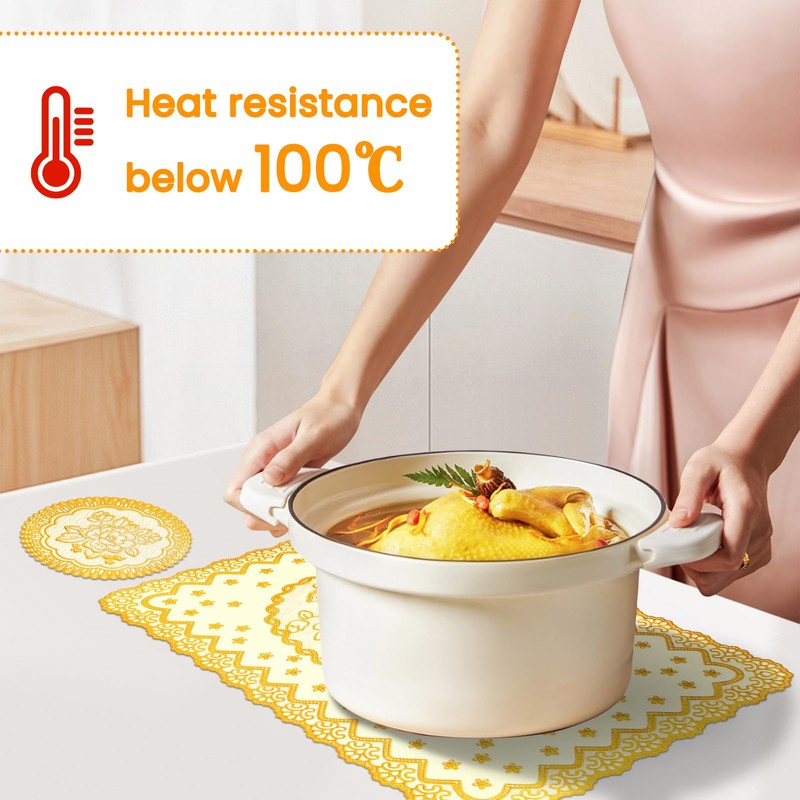 SNAIL GARDEN Place & Cup Mats Set of 12,Rectangular Christmas