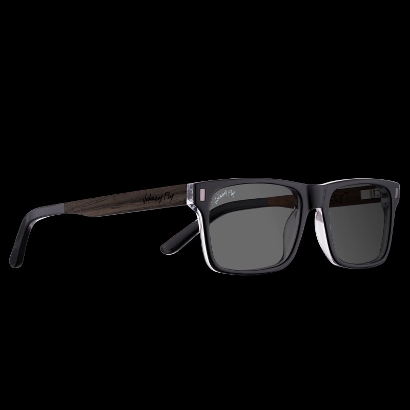 Johnny Fly - 7Fifty7 Sunglasses - Black Crystal, Smoke Polarized