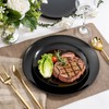 PULOTE 60 PCS Black Plastic Plates - Include 30 Dinner