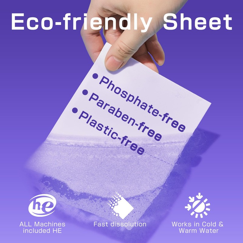 Soulink Lavender Laundry Detergent Sheets, 240 Loads - Eco-Friendly, Plant-Based,