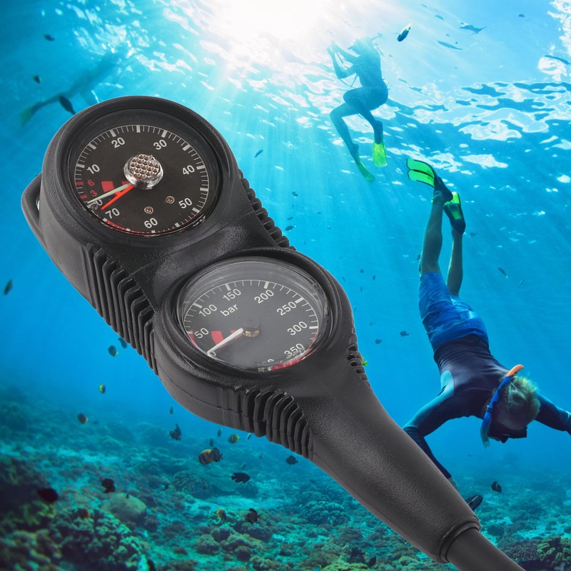Professional Scuba Diving 2 Gauges Pressure Gauge Dive Digital Depth