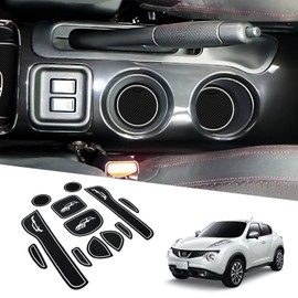 BIXUAN Compatible with Nissan Juke F15 2010-2019 Non-Slip Mats Centre Console Armrest Rubber Mats Drink Holder Mat Non-Slip Door Seam Mats Door Slot Mat