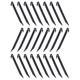 24 Pcs 9 Inch (225mm) Tent Pegs Plastic Spike Hook Awning Camping Caravan Visual Marker Outdoor Camping Inflatable Stakes Canopy (Black)