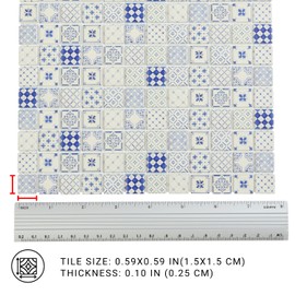 150 pcs, Dollhouse Flooring, 1:12 Scale Doll House Tiles, Miniature Checkerboard Floor, REDUCIO! (Timeless Porcelain)
