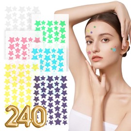 Parches para Acne,Estrellas para Granos,240 Pimple Patch,Pegatina para el Acné en Forma de Estrella,Parches Hidrocoloides Absorbentes para Eliminar el Acné y Las Imperfecciones