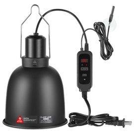 DXOPHIEX 5.5 inch Reptile Heat Lamp with Thermostat, UVB Reptile Light Fixture with Dimming Thermostat, Deep Dome Reptile Lamp Fixture Max 100W for Bearded Dragon, Turtles, Snake and Lizard Terrarium