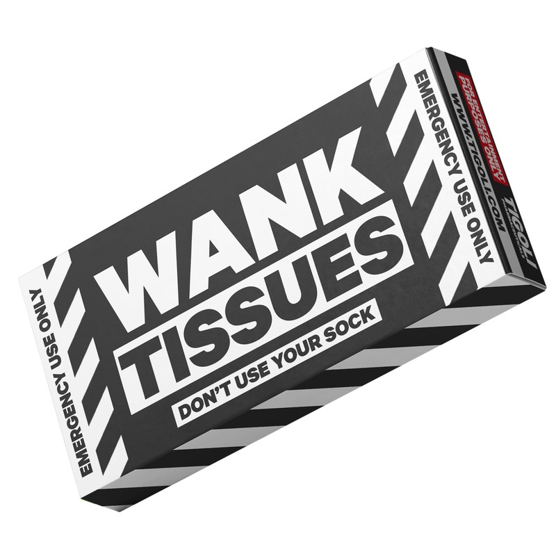 Wank/Shart/Vomit Tissues with Box Joke Gag Funny + Biohazard Bag