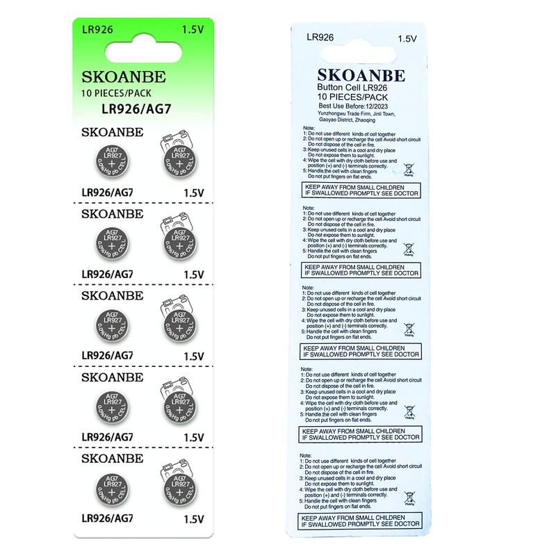 SKOANBE 50Pack SR927SW LR926 SR927W AG7 399 395 1.5V Watch