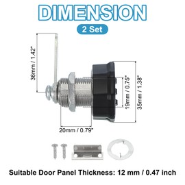 PATIKIL Combination Cam Lock 2 Pcs Zinc Alloy Keyless 3-Digit Password File Cabinet Lock 13/16" Cylinder Chrome Finish Security Lock with Screw for Drawer Cupboard Black