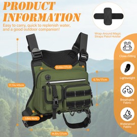 HAMBOLY Chest Bag for Men and Women, Tactical Running Chest Pack with Pistol Holster, Slim Anti-Bounce Design, Universal Fit for Travel, Motorcycle Riding, Workouts