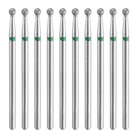 HARFINGTON 10pcs 100-120 Grits Diamond Grinding Bit 2.5mm Ball Head 2.35mm Shank 2.5mm Length Stone Sanding Drill Bits Rotary Tool for Ceramic Glass Nails Grinding Polishing