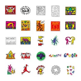 Street Graffiti Visual Art Stickers for Keith Haring 50 Pcs Vinyl Waterproof Stickers for Laptop Water Bottle Skateboard Bike Car Helmet Computer Tablet,Gifts for Teen Kids Adult Boys Girls