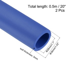 sourcing map 2pcs Pipe Insulation Foam Tube Lagging Insulation Pipe 28mm(1 1/8") ID 36mm OD 20" Heat Preservation for Handle Grip Support,Blue