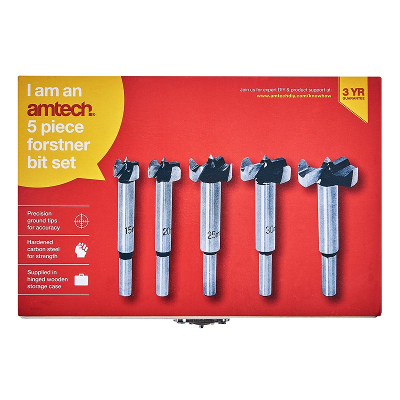 Amtech F3800 5 Piece Forstner bit Set