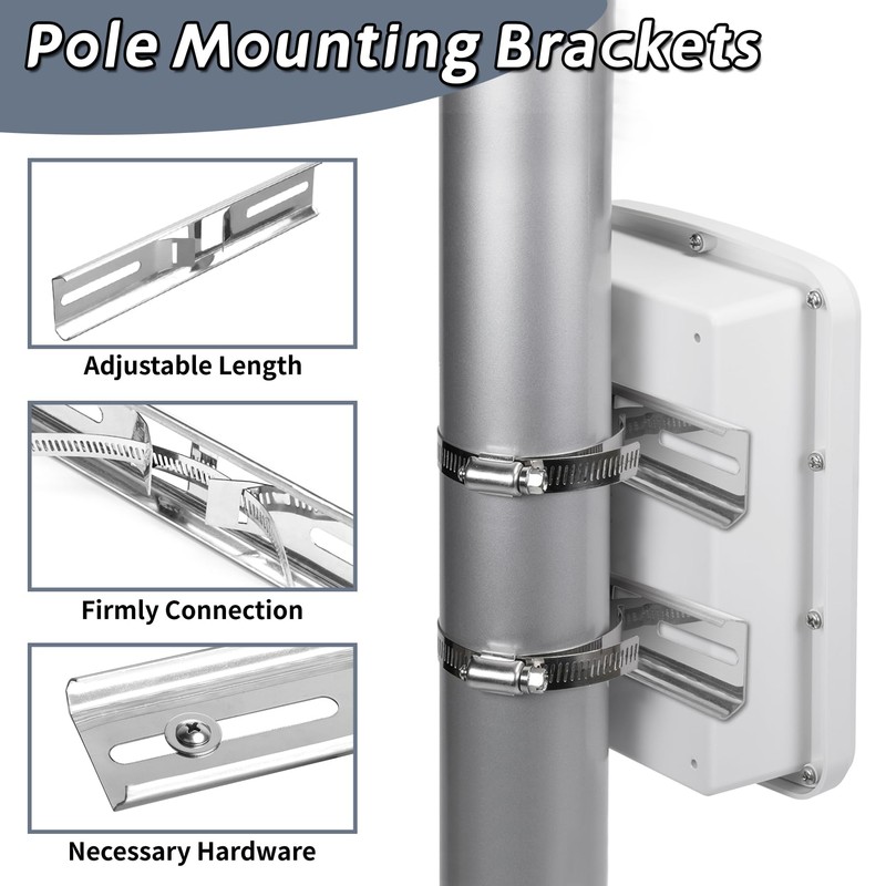 Flamorrow Pole Mounting Kits, 304 Stainless Steel 11.8" x 2"