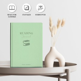 BIROYAL Reading Journal with 52 Book Reviews - A5 Hardcover 175 Pages Book Journal - Reading Tracker & Planner Log - Literary Lovers Gift - Green