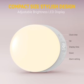 ANTDALIS Sunrise Alarm Clock for Heavy Sleepers Adults, Wake Up Light Dimmable Night Light for Kids Teens Bedroom Home Decor Girls Boys Women Gifts, 20 Color and Touch Control