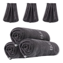 WINKIO Fitness Towel, Pack of 3, 35 × 73 cm, Microfibre Gym Towels, Sports Towel for Sports, Gym, Yoga, Quick Drying, Soft (Grey)