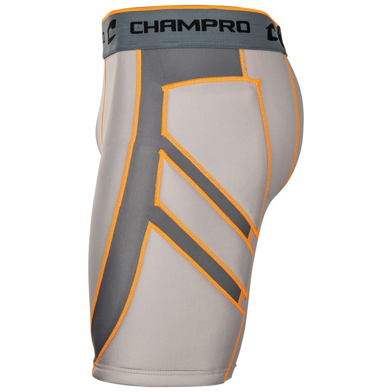 CHAMPRO Wind Up Compression Polyester/Spandex Sliding Short W/Cup, Youth Large,
