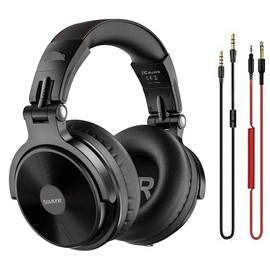 Boytone BT-10BK Wired Over Ear Headphones Studio Monitor & Mixing DJ Stereo Headsets with 50mm Drivers and 1/4 to 3.5mm Audio Jack, Foldable for Computer Audio Mixer, DJ Headphone