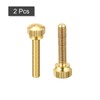 sourcing map 2Pcs Knurled Thumb Screws, M5x25mm Brass Shoulder Bolts