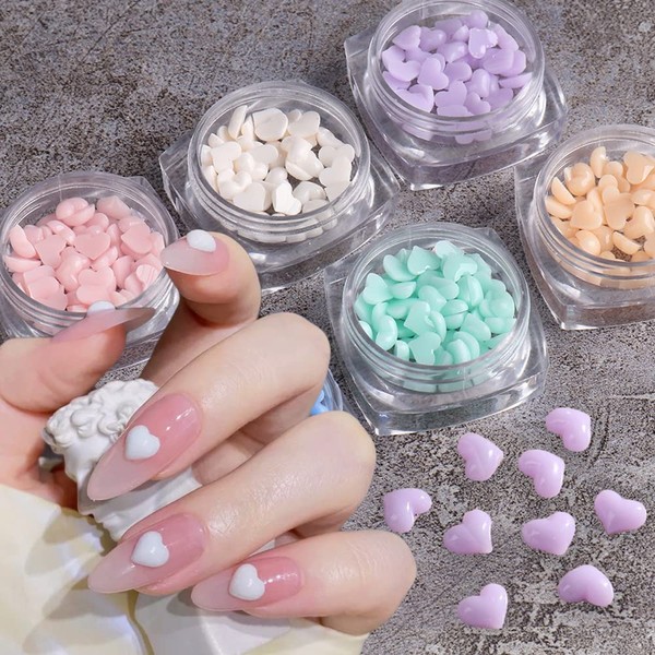 3D Flower Nail Charms for Acrylic Nails 6 Boxes 5D Flower Nail Rhinestone Cherry Blossom Nail Accessories Pink Blue White Nail Art Supplies with Pearls Manicure DIY Nail Decorations for Women Girls