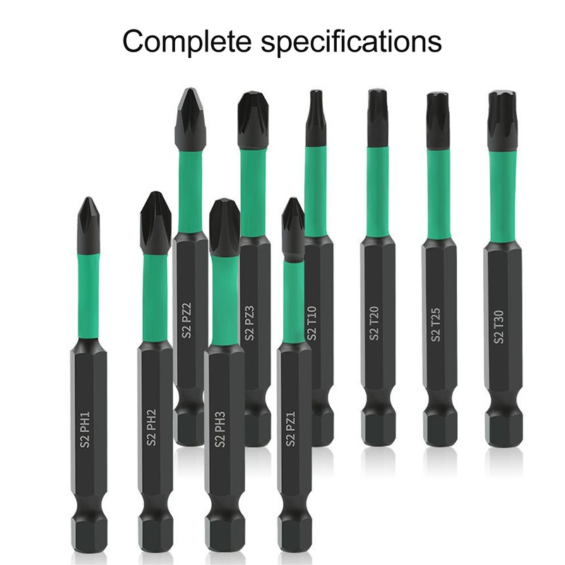 10Pcs Magnetic Screwdriver Bit Set Cross Star Non Slip High