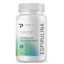 Primetech Nutrition Espirulina Orgánica, 100 Cápsulas, 500 mg | Alga Espirulina, Antioxidante, Fuente de Nutrientes, Fortalece el Organismo