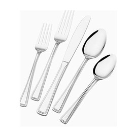 Gourmet Basics By Mikasa Syntique 20-Piece 18/0 Stainless Steel Flatware Set, Service For 4