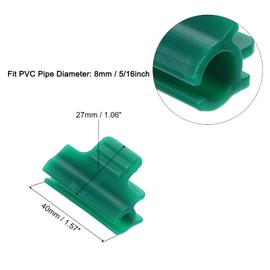 uxcell Greenhouse Clamps for 5/16inch PVC Pipe, 40pcs Greenhouse Film Clamps Shading Net Rod Clip Garden Hoops for Row Cover, Greenhouse Plastic Sheeting(Dark Green)