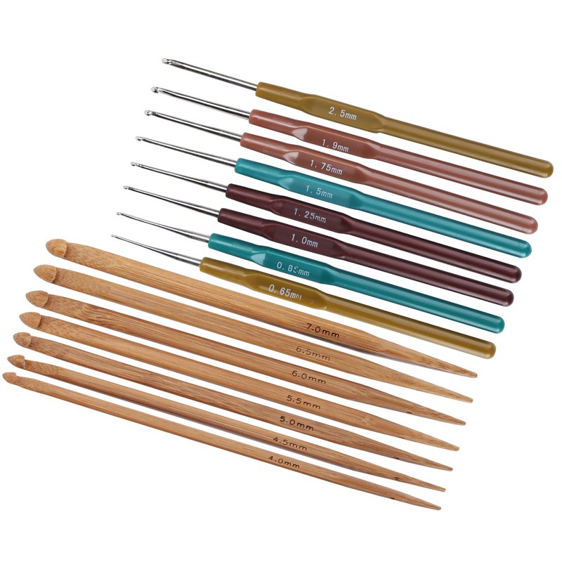 Crochet Set Sweater Needle Plastic Handle Fine Lace Knitting Carbonized
