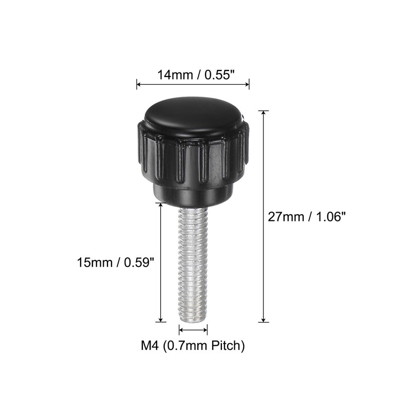 QUARKZMAN Pack of 20 M4 x 15 mm Threaded Knobs