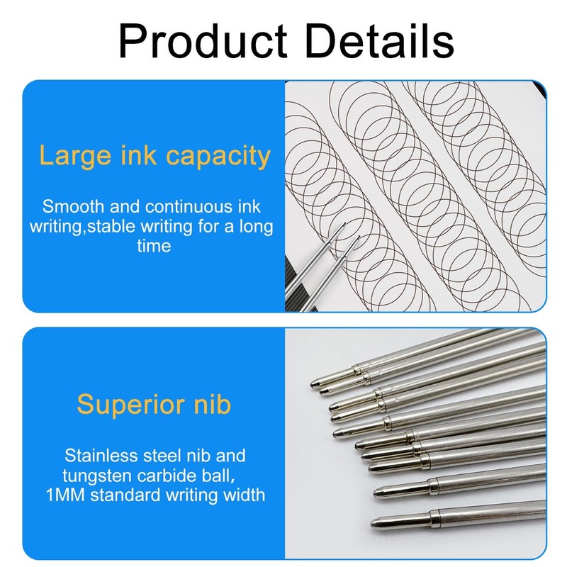 Metal Ballpoint Pen Refills (Pack of 12), Ballpoint Pen Refills,