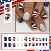 Independence Day Press On Nails Short Fake Nails Square 4th