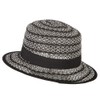 Women's Crochet Weave Paper Braid Boater Hat - Black White