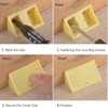 TOCHUN 100pcs Plastic Furniture Corner Braces with Covers, 4-Hole Right