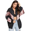 SweatyRocks Women's Lightweight Windbreaker Patchwork Zipper Sport Jacket Coat Outerwear