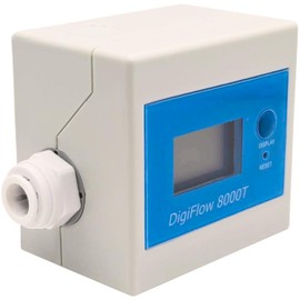 Savant 3/8" Countdown Digital Water Timer with LCD Display, Measure Gallon/Liter Flow Rate, Food-Grade Flow Meter for Home rv RO Filter System, with A Pair of 3/8" Quick Fitting